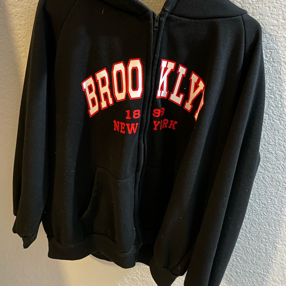 Black and Red Brooklyn Zip Up